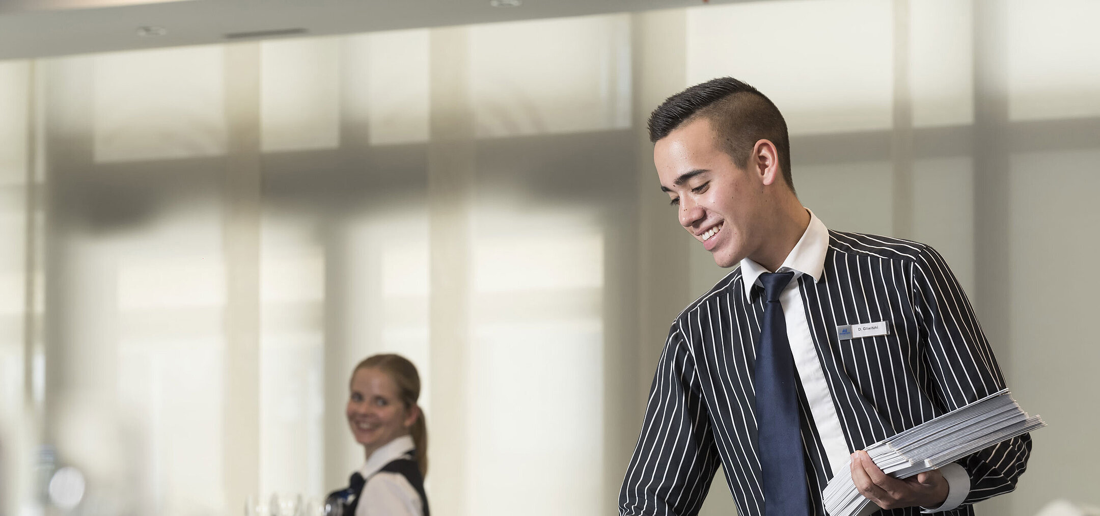 Maritim Conference Service Friendly service team at Maritim Hotel Bad Homburg preparing conference room.