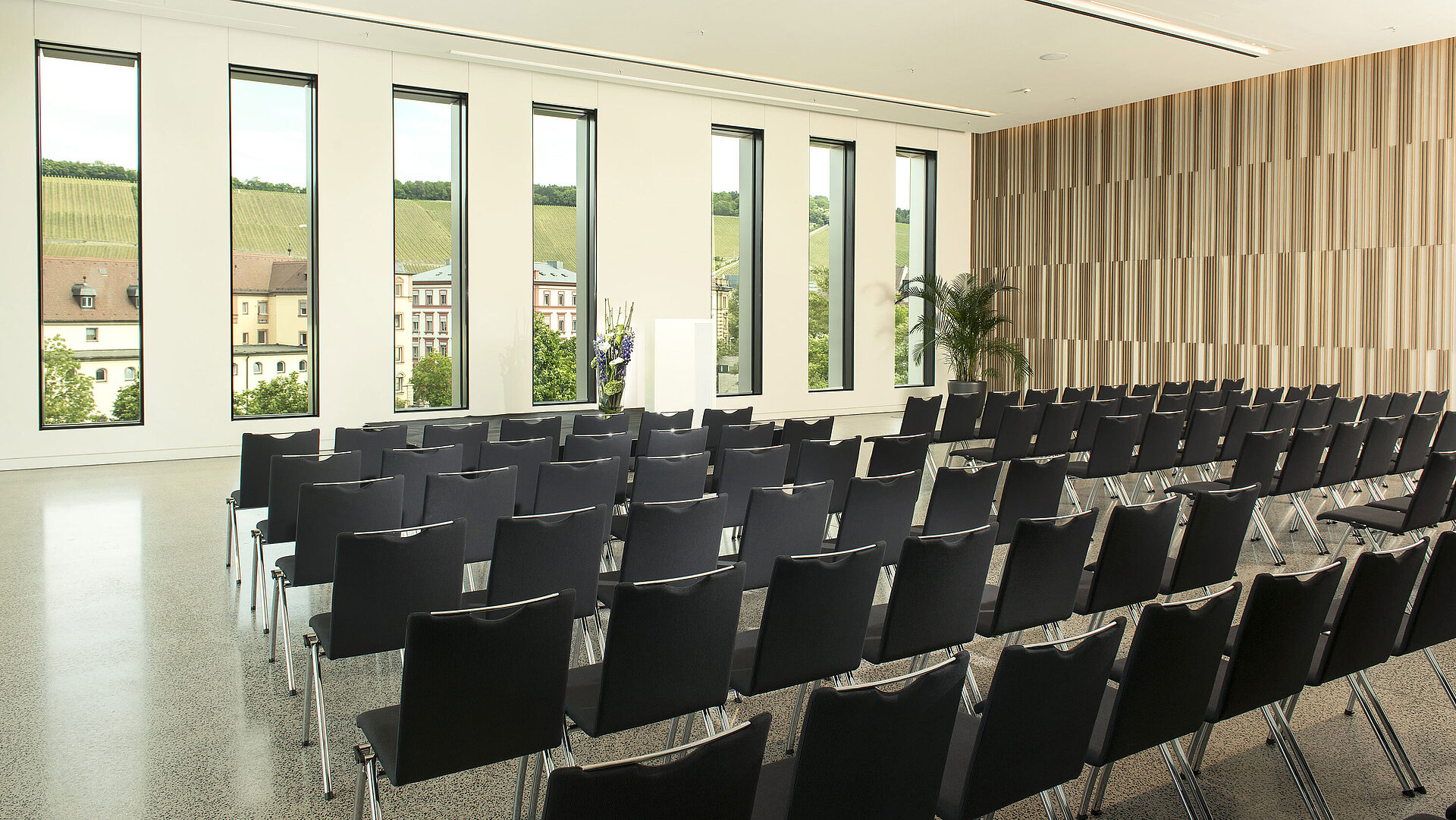Conference room 13 Modern event room at Maritim Hotel Würzburg with vineyard view and tall windows