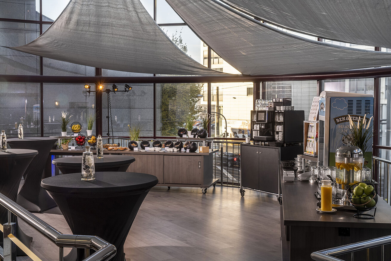 Coffee break Modern coffee break area with snacks and drinks at Maritim Hotel Magdeburg