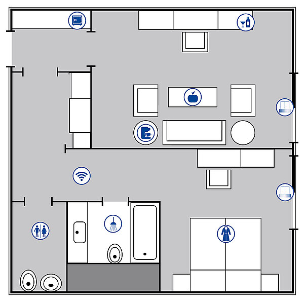 Planimetria della camera Suite Large | Maritim Hotel Darmstadt