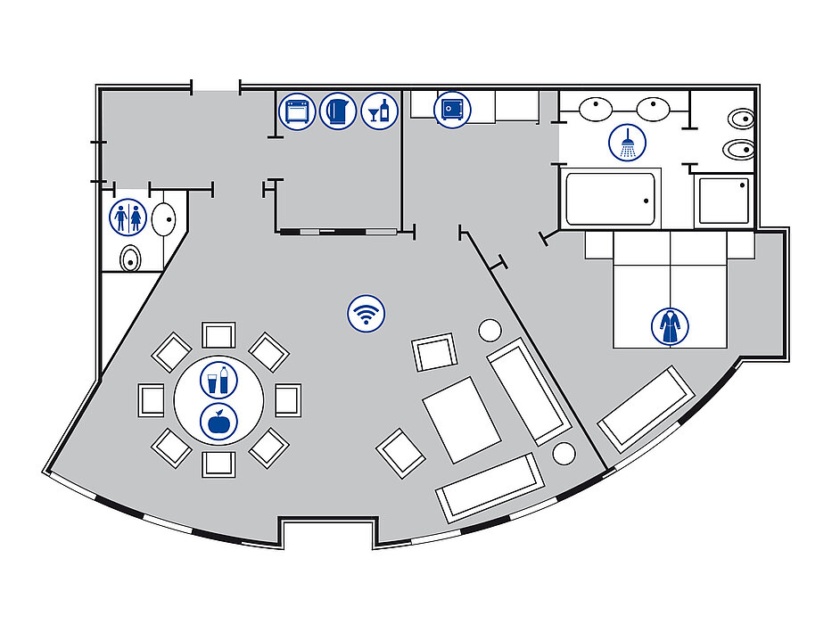 Room floor plan Luxury suite | Maritim Hotel Bonn Room floor plan Luxury suite | Maritim Hotel Bonn