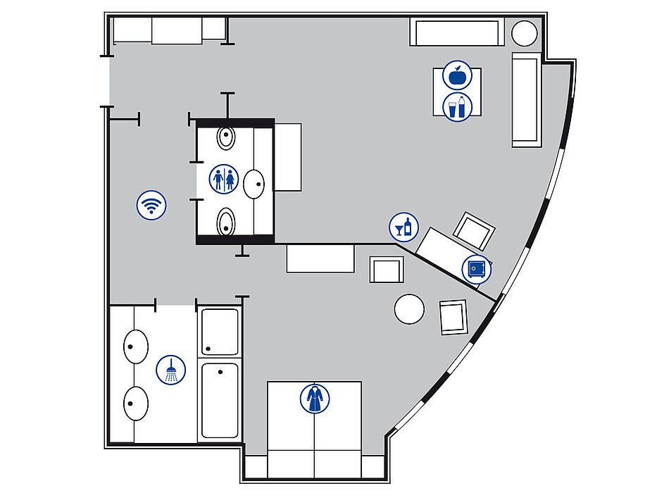Room floor plan Suite | Maritim Hotel Bonn Room floor plan Suite | Maritim Hotel Bonn