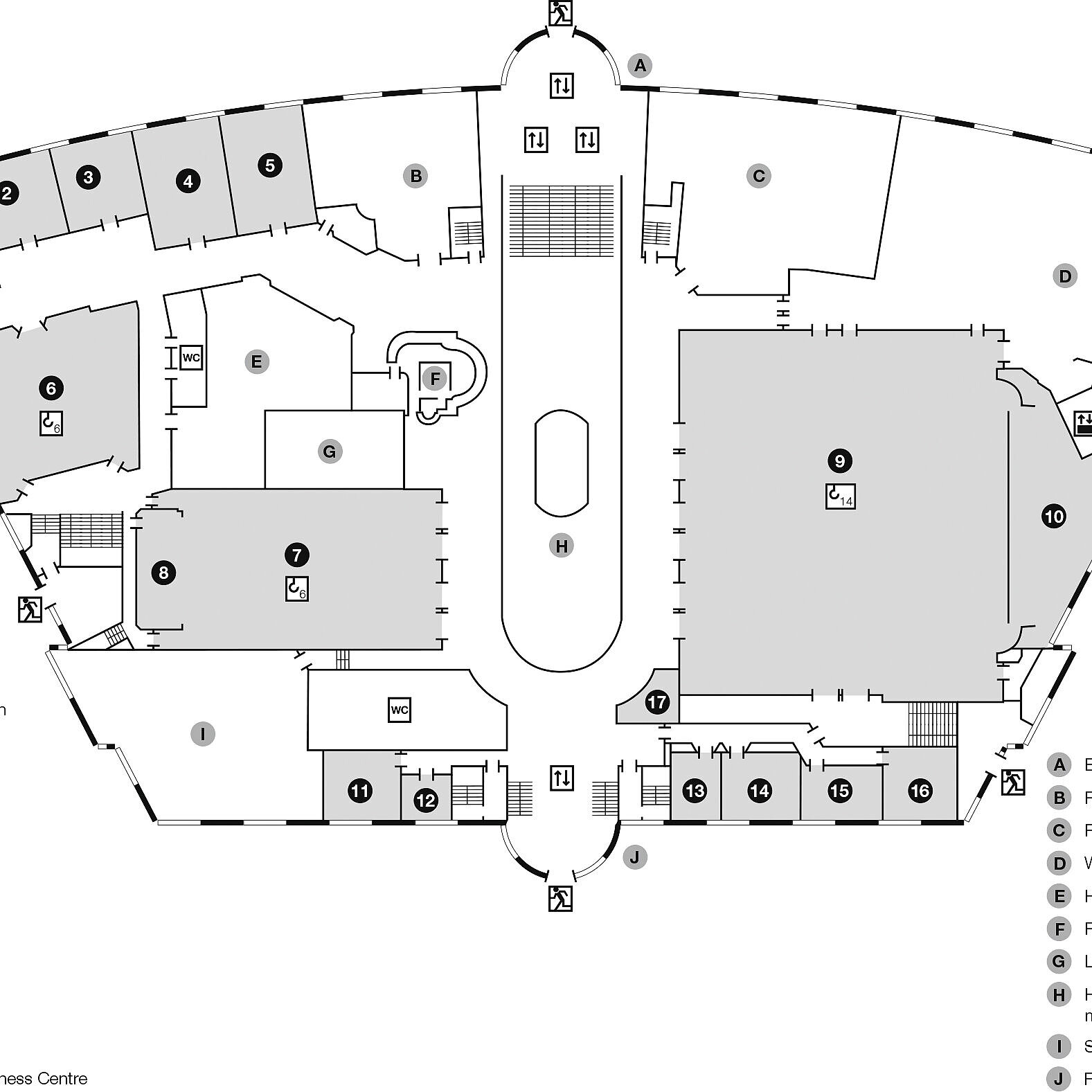 Plan d'étage, rez-de-chaussée | Maritim Airport Hotel Hannover