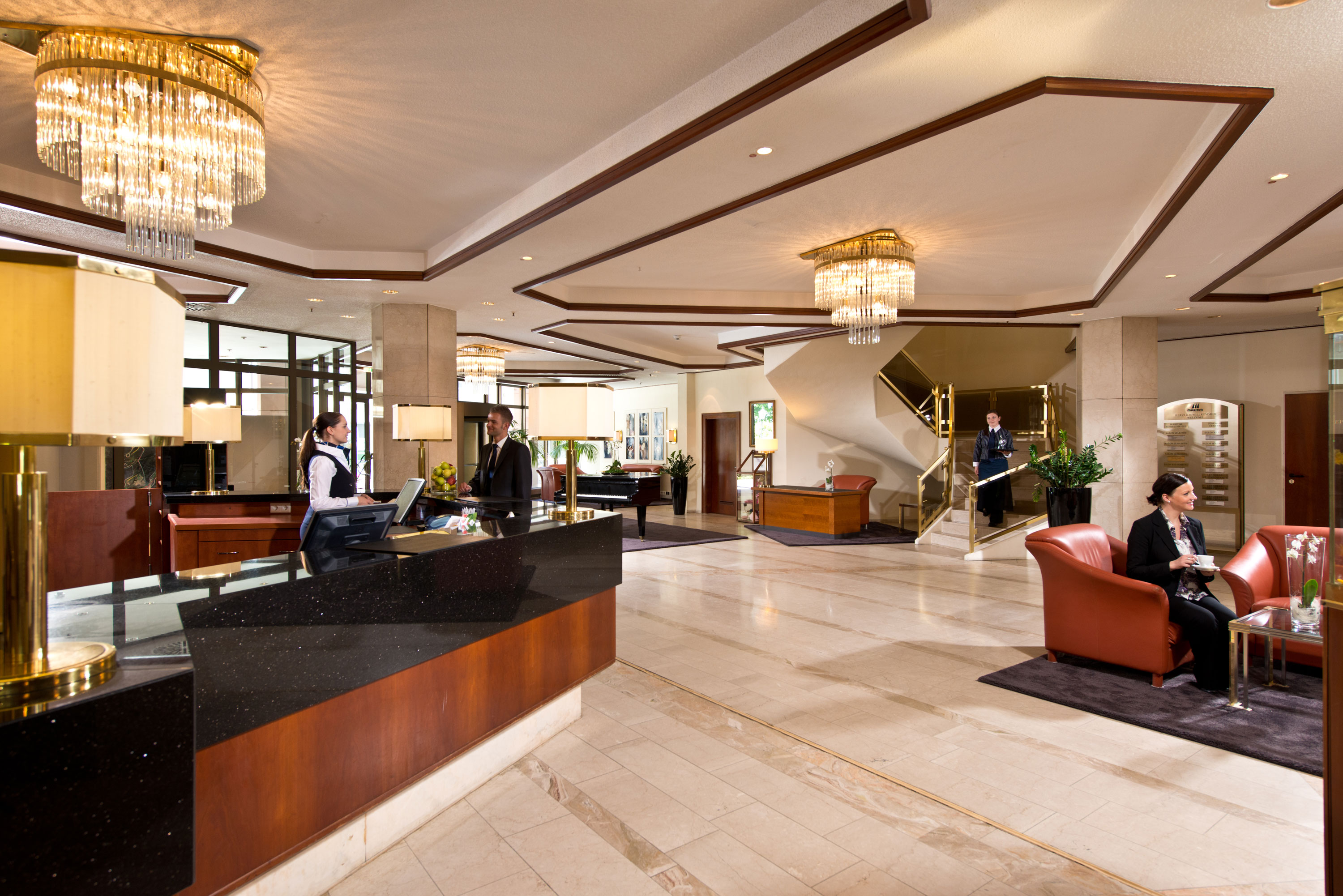 Lobby Bright lobby at Maritim Hotel Bad Homburg with friendly reception staff and elegant interior